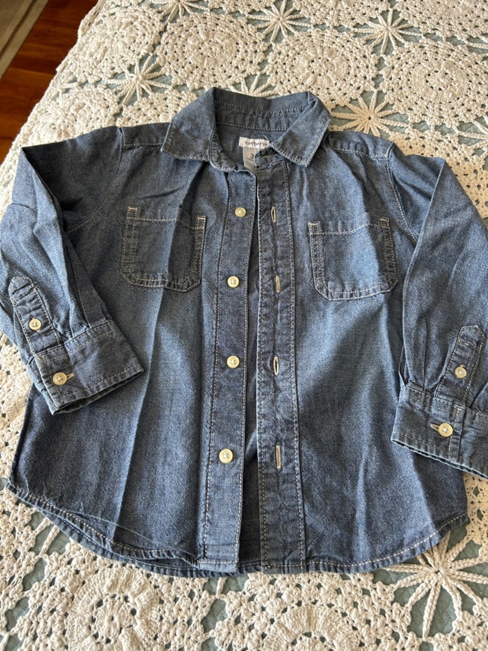 Carter's Denim Button-Up  shirt - Blue size 3t nwot